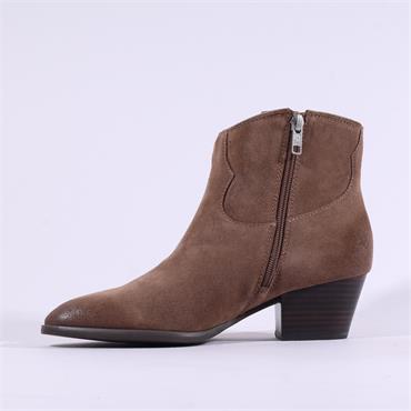 ASH Fame Western Annkle Boot - Taupe Suede